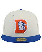 New Era Men's White/Royal Denver Broncos Main 59FIFTY Fitted Hat