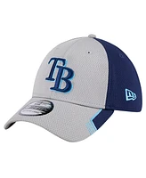 New Era Men's Gray/Navy Tampa Bay Rays Visor Trim 39THIRTY Flex Hat