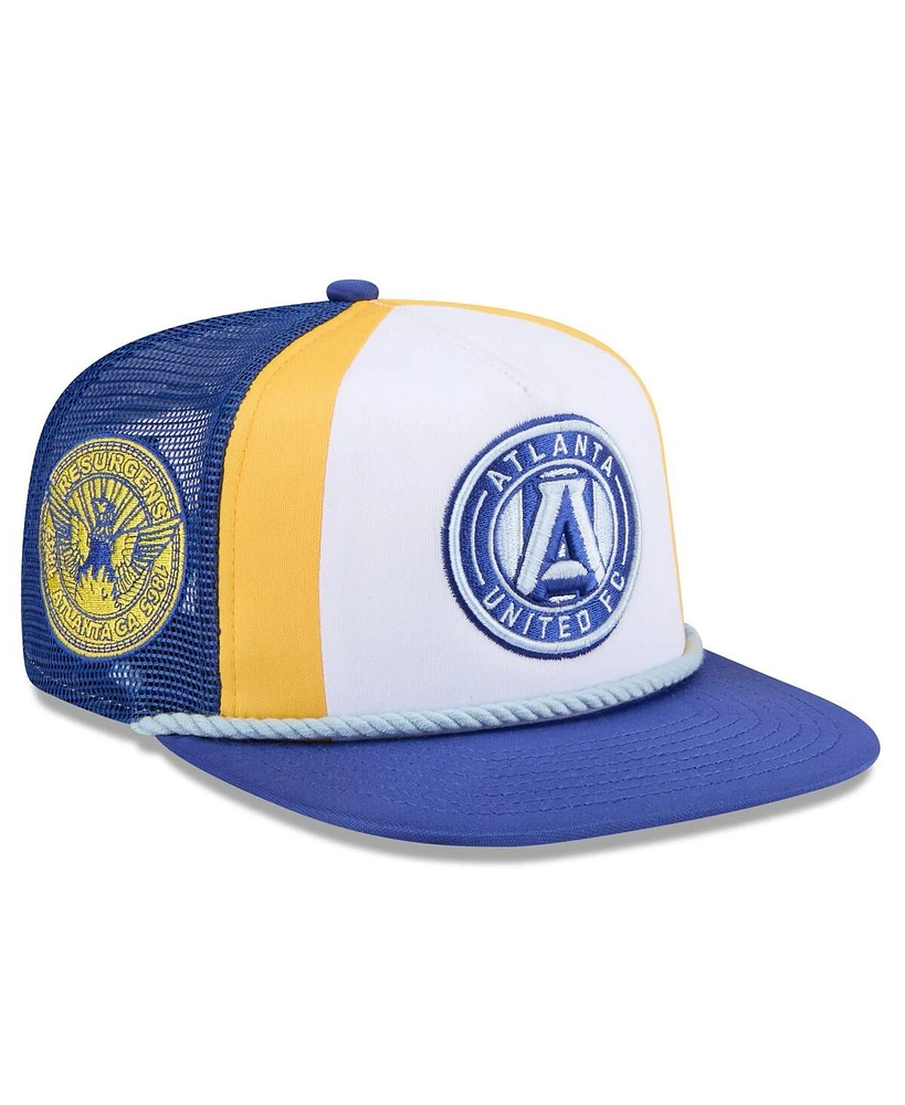 New Era Men's White Atlanta United Fc 2024 Jersey Hook A-Frame Trucker 9FIFTY Snapback Hat