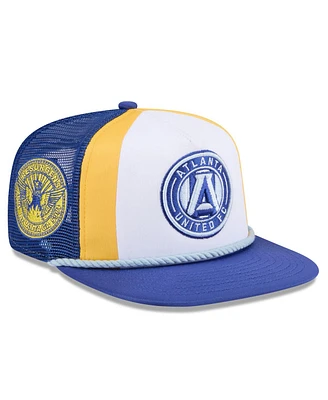 New Era Men's White Atlanta United Fc 2024 Jersey Hook A-Frame Trucker 9FIFTY Snapback Hat