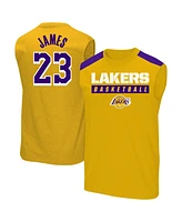 Profile Men's LeBron James Gold Los Angeles Lakers Big Tall Player Muscle T-Shirt