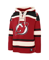 '47 Brand Men's Red New Jersey Devils Big & Tall Superior Lacer Fleece Pullover Hoodie