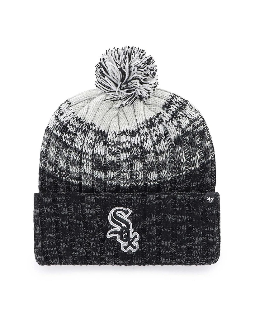 '47 Brand Big Boys and Girls Black Chicago White Sox Cascade Cuffed with Pom Knit Hat