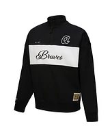 Mitchell & Ness Women's Black Atlanta Braves Quarter-Zip Pullover Top