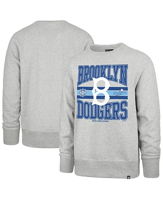 '47 Brand Men's Gray Brooklyn Dodgers Cooperstown Collection Letters Headline Pullover Sweatshirt
