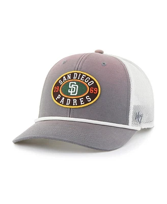 '47 Brand Men's Gray/White San Diego Padres Tide Sweep Rope Trucker Adjustable Hat