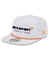 New Era Men's White McLaren F1 Team Leisure Featherweight Perforated Rope Golfer Snapback Hat