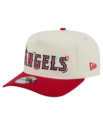 New Era Men's White Los Angeles Angels Team Scribble Golfer Adjustable Hat