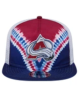 New Era Men's Navy/Burgundy Colorado Avalanche Throwback V-Dye Adjustable Golfer Hat