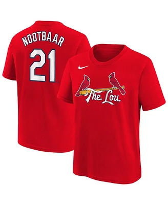 Nike Big Boys and Girls Lars Nootbaar Red St. Louis Cardinals Fuse City Connect Name Number T-Shirt