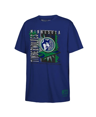 Mitchell & Ness Big Boys and Girls Navy Minnesota Timberwolves Retro '90s Poster T-Shirt