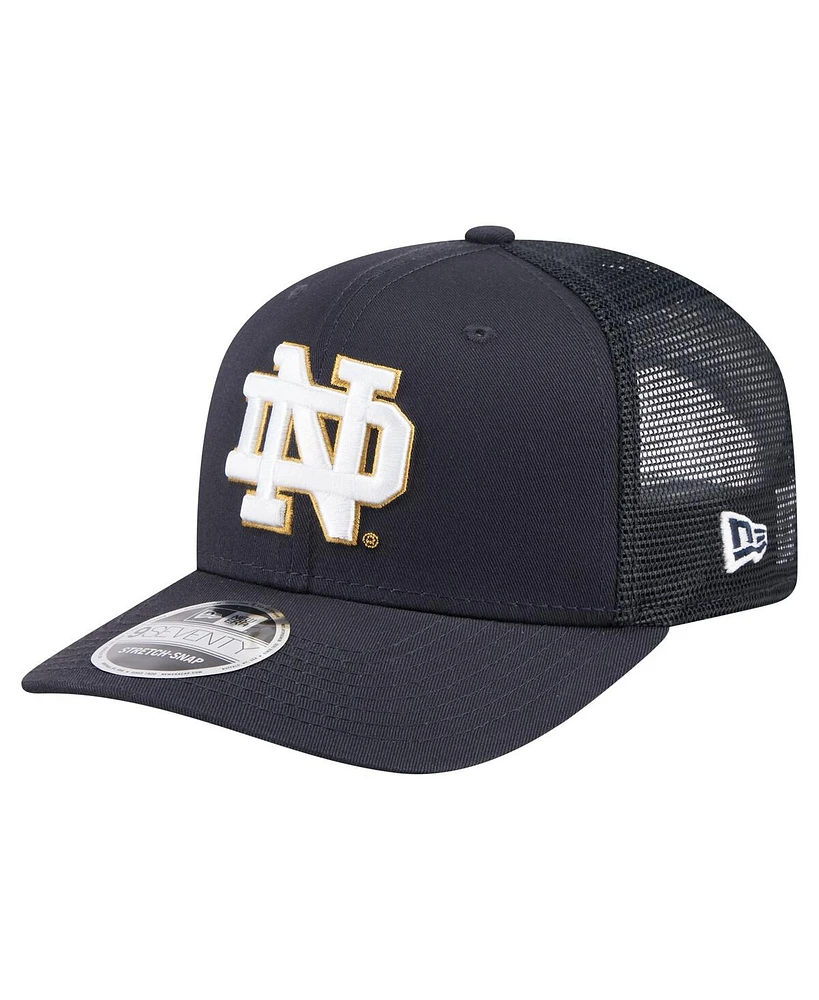 New Era Men's Navy Notre Dame Fighting Irish Primary 9SEVENTY Trucker Stretch-Snap Hat