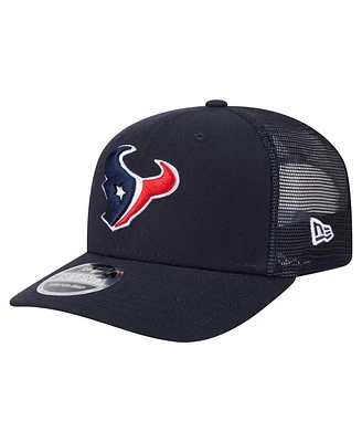 New Era Men's Navy Houston Texans Main Trucker 9SEVENTY Stretch snap Hat