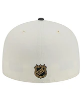 New Era Men's White Vegas Golden Knights Chrome Two-Toned 59FIFTY Fitted Hat