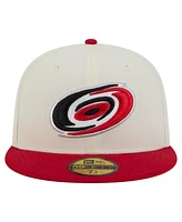 New Era Men's White Carolina Hurricanes Chrome Two-Toned 59FIFTY Fitted Hat