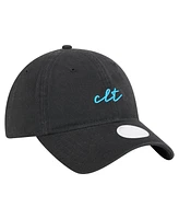 New Era Women's Black Charlotte Fc Script 9TWENTY Adjustable Hat