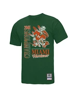 Mitchell & Ness Men's Green Miami Hurricanes Retro Brush Mineral Wash T-Shirt