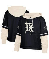 '47 Brand Women's Navy Texas Rangers City Connect Shortstop Cropped Pullover Hoodie