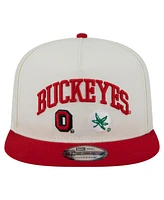 New Era Men's White Ohio State Buckeyes Collegiate 9FIFTY A-Frame Snapback Hat