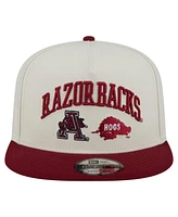 New Era Men's White Arkansas Razorbacks Collegiate 9FIFTY A-Frame Snapback Hat