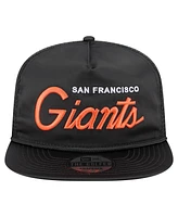 New Era Men's Black San Francisco Giants Retro Satin Script Golfer Adjustable Hat