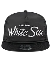 New Era Men's Black Chicago White Sox Retro Satin Script Golfer Adjustable Hat