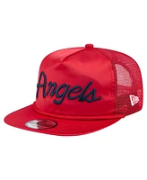 New Era Men's Red Los Angeles Angels Retro Satin Script Golfer Adjustable Hat