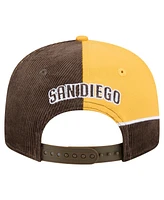 New Era Men's Brown/Gold San Diego Padres Retro Split Corduroy Snapback Hat