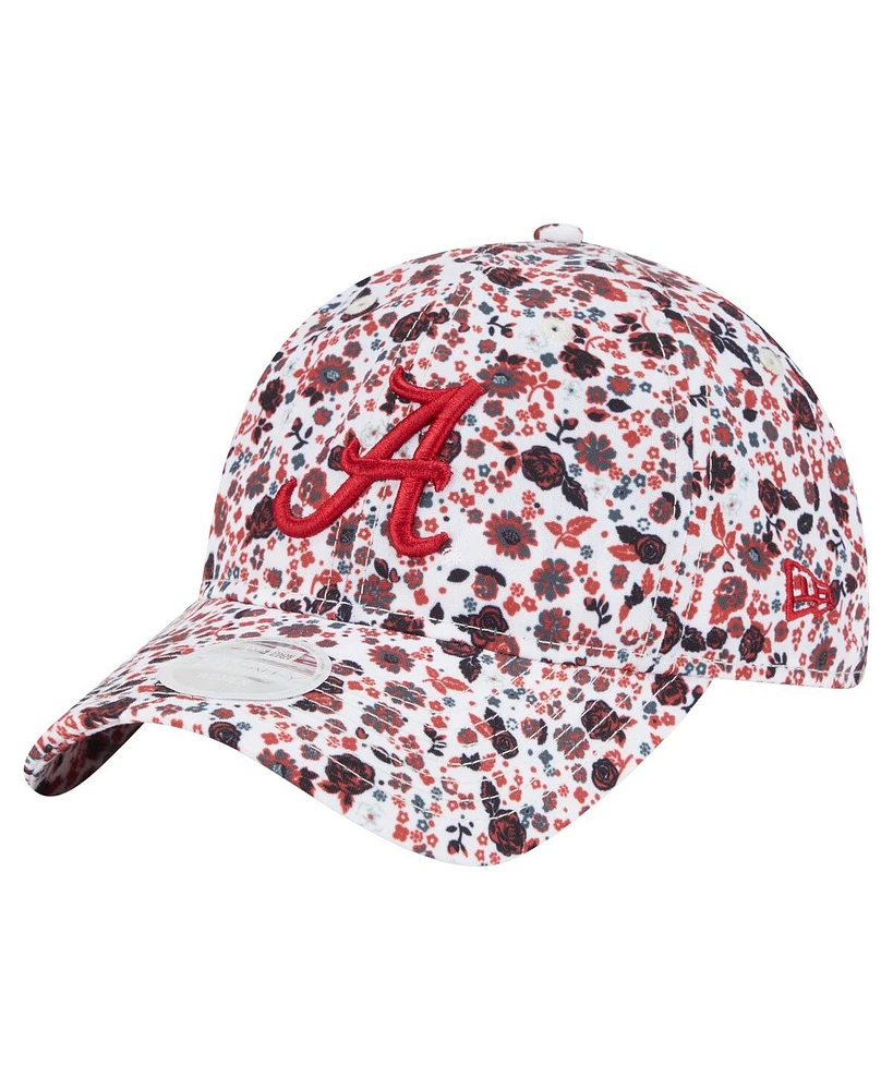 New Era Women's White Alabama Crimson Tide Blooming 9TWENTY Adjustable Hat