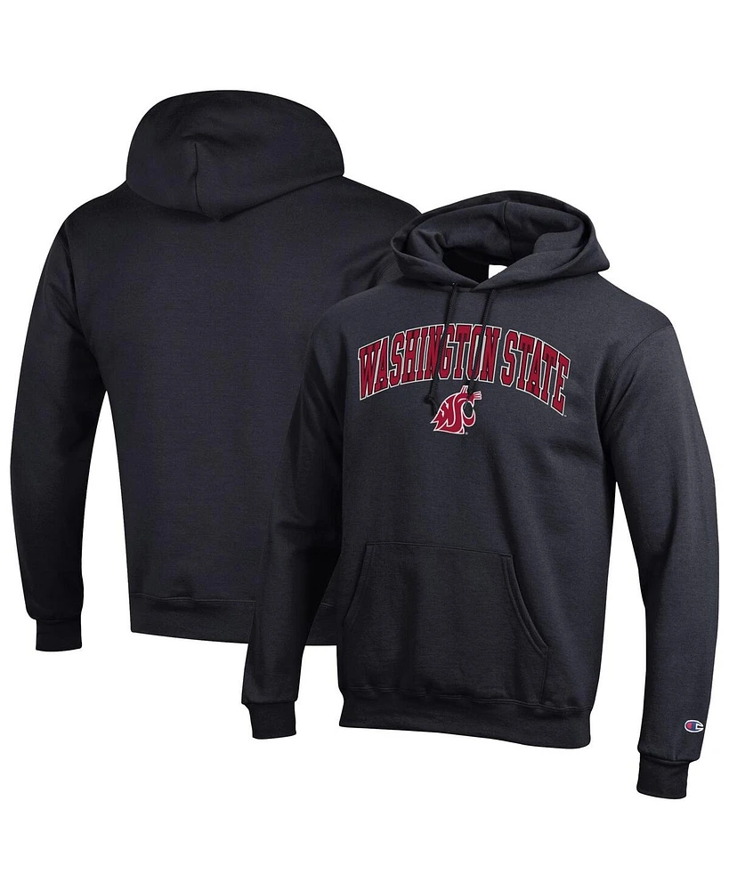 Champion Men's Black Washington State Cougars Arched Logo Fleece Pullover Hoodie
