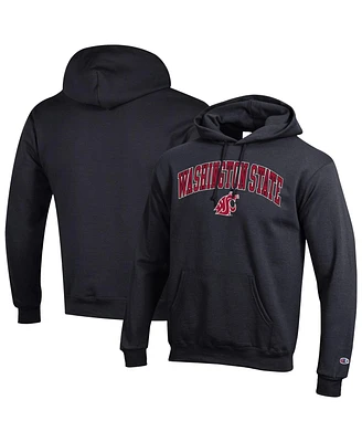 Champion Men's Black Washington State Cougars Arched Logo Fleece Pullover Hoodie