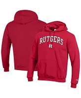 Champion Men's Scarlet Rutgers Knights Arched Logo Fleece Pullover Hoodie