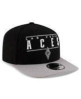 New Era Men's and Women's Black/Silver Las Vegas Aces 2025 Wnba Draft A-Frame 9FIFTY Snapback Hat