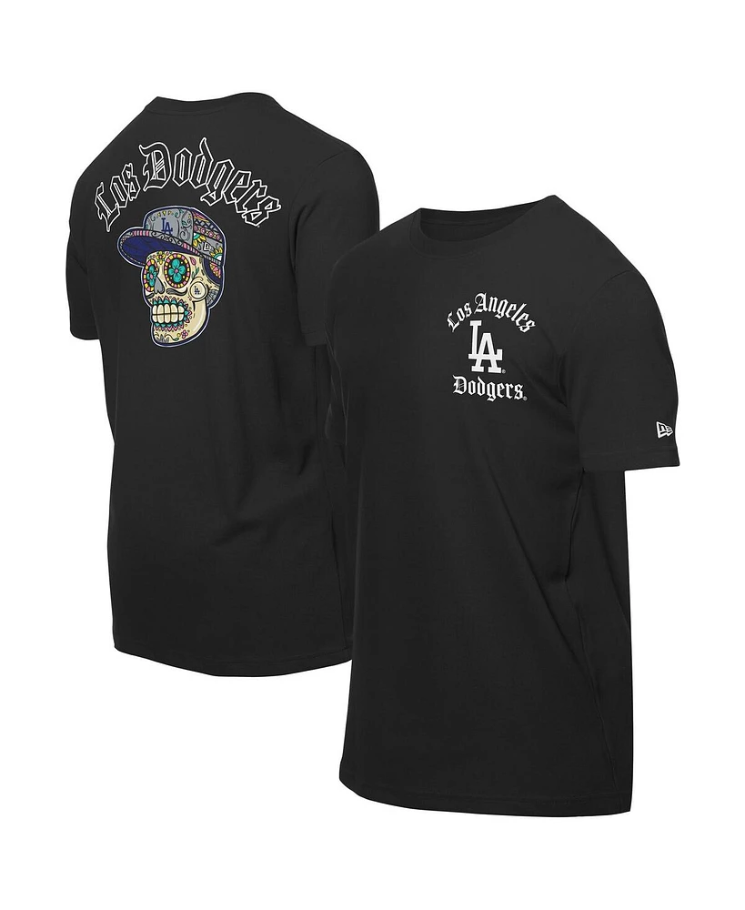 New Era Men's Black Los Angeles Dodgers Sugar Skulls T-Shirt