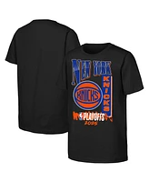 Outerstuff Big Boys and Girls Black New York Knicks 2025 Nba Playoffs Hype T-Shirt