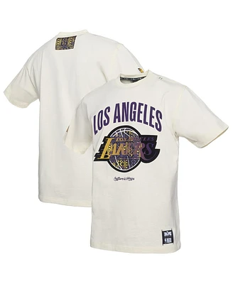 Two Hype x Nba Men's Cream Los Angeles Lakers Culture Hoops Collection Premium T-Shirt