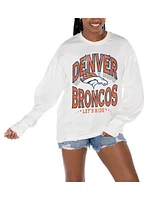 Gameday Couture Women's White Denver Broncos Time Out Oversized Long Sleeve T-Shirt