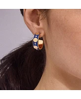 Wear By Erin Andrews x BaubleBar Chicago Cubs Enamel Hoop Earrings