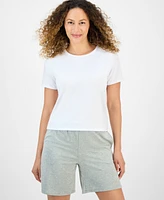 Style & Co Petite French Terry Short-Sleeve T-Shirt, Exclusively at Macy's