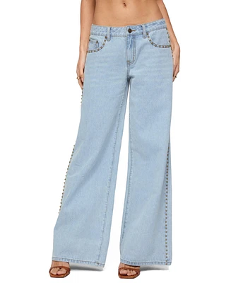 Edikted Women's Stassie Studded Low Rise Jeans