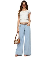 Edikted Women's Stassie Studded Low Rise Jeans