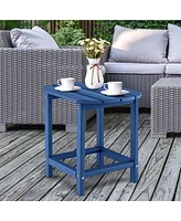 18" Patio Adirondack Side Table Weather Resistant Hdpe Garden