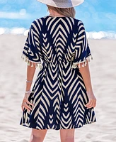 Cupshe Women's Tropic Oasis Abstract Mini Beach Dress