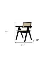 Wood Dining Arm Chair with Open Back Design for Kitchen or Room