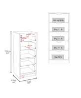 Houma 5 Drawers Narrow Dresser, Slim Storage Chest of Drawers, Natural Oak