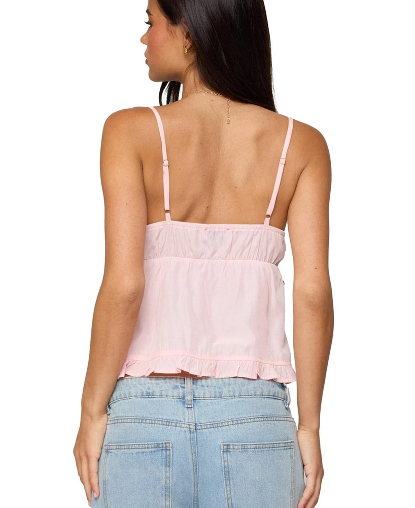 Edikted Women's Halsey Ruffle Tank Top