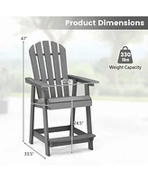 Gymax 4PCS Bar Stool Hdpe Chair w/ Armrest Footrest Home Indoor Outdoor Patio