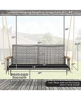 2-Person Patio Wicker Hanging Swing Chair