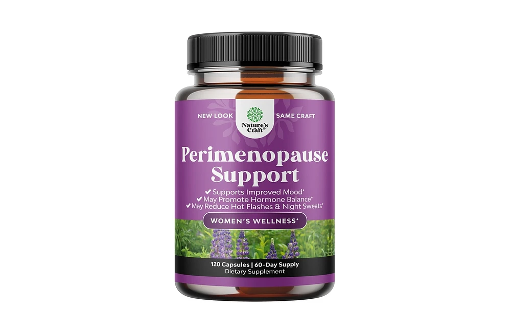 Perimenopause Support Capsules, Women's Pre Menopause Support, Women's Wellness Supplement, Nature's Craft, 120ct