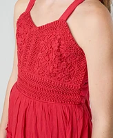 Rare Editions Big Girls Crochet Gauze Dress